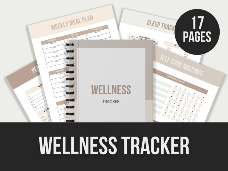 Wellness Tracker – Editable Canva Templates with PLR Rights