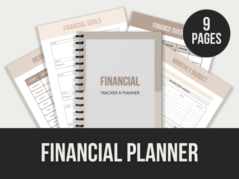 Financial Planner – 9-Page Editable Canva Template with PLR Rights