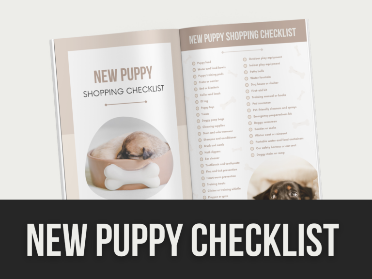 New Puppy Checklist – Editable Canva Template with PLR Rights