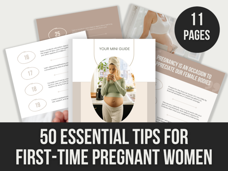 50 Essential Tips for First-Time Pregnant Women – 11-Page Editable Canva Template with PLR Rights