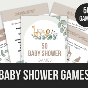 Baby Shower Games – Editable Canva Templates with PLR Rights