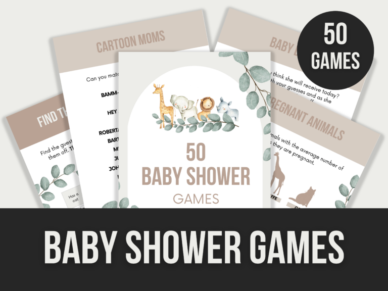 Baby Shower Games – Editable Canva Templates with PLR Rights