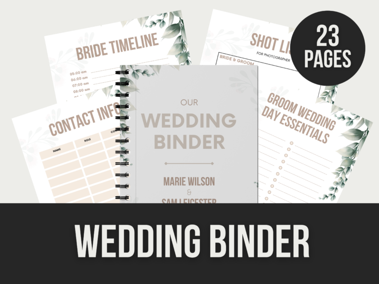 Wedding Binder – 23-Page Editable Canva Template with PLR Rights