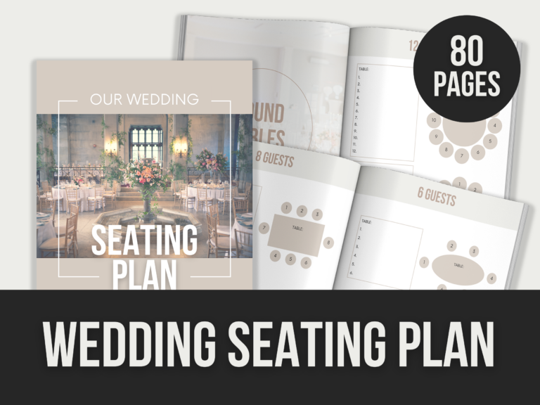 Wedding Seating Plan – 80-Page Editable Canva Template with PLR Rights