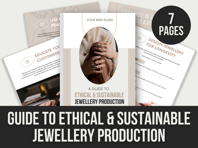 Guide to Ethical & Sustainable Jewellery Production – 7-Page Editable Canva Template with PLR Rights