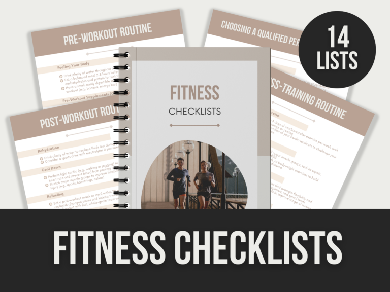 Fitness Checklists – 14 Editable Canva Templates with PLR Rights