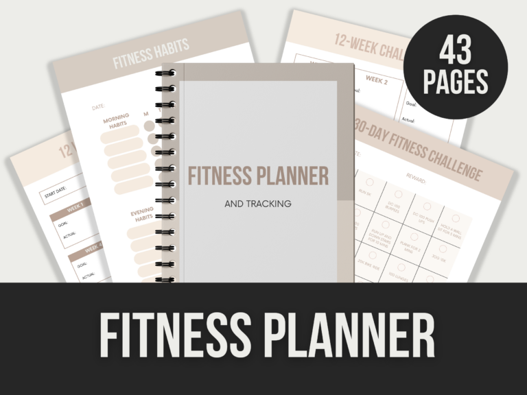 Fitness Planner – Editable Canva Templates with PLR Rights