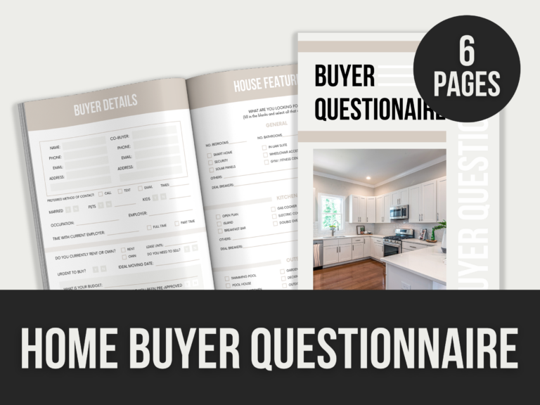Home Buyer Questionnaire – Editable Canva Templates with PLR Rights