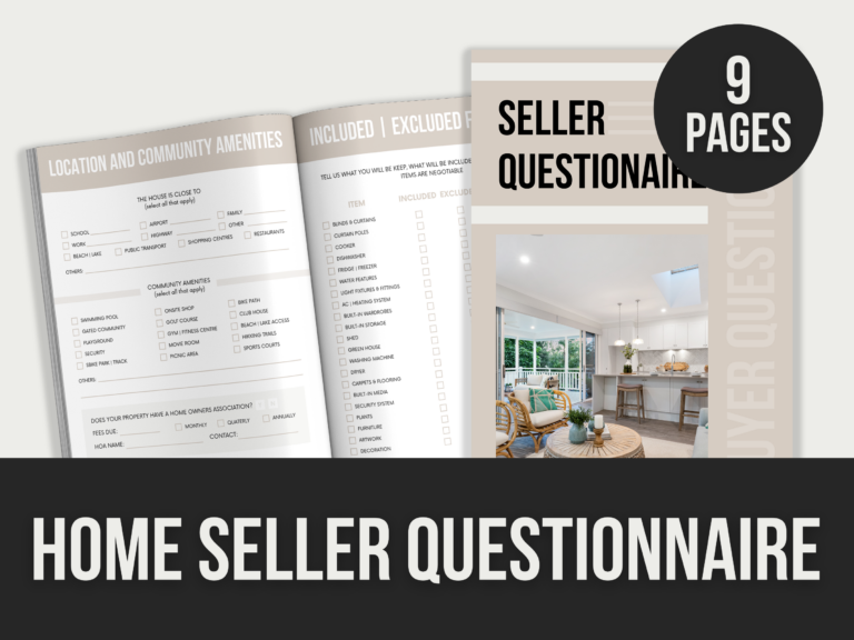 Home Seller Questionnaire – Editable Canva Templates with PLR Rights