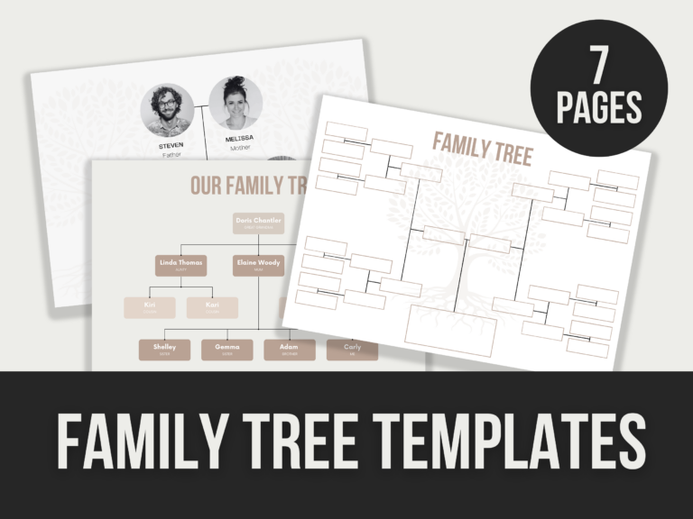 Family Tree Templates – Editable Canva Templates with PLR Rights