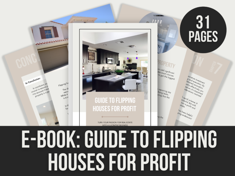 Guide to Flipping Houses for Profit – Editable Canva E-Book with PLR Rights