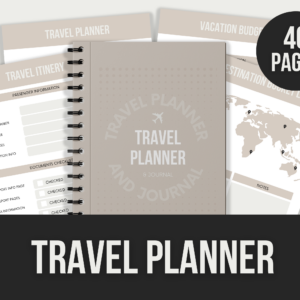 Travel Planner – 40-Page Editable Canva Templates with PLR Rights