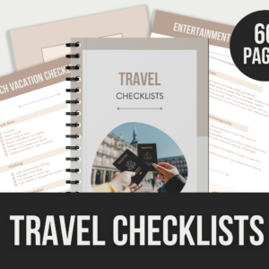 Travel Checklists – 60-Page Editable Canva Templates with PLR Rights