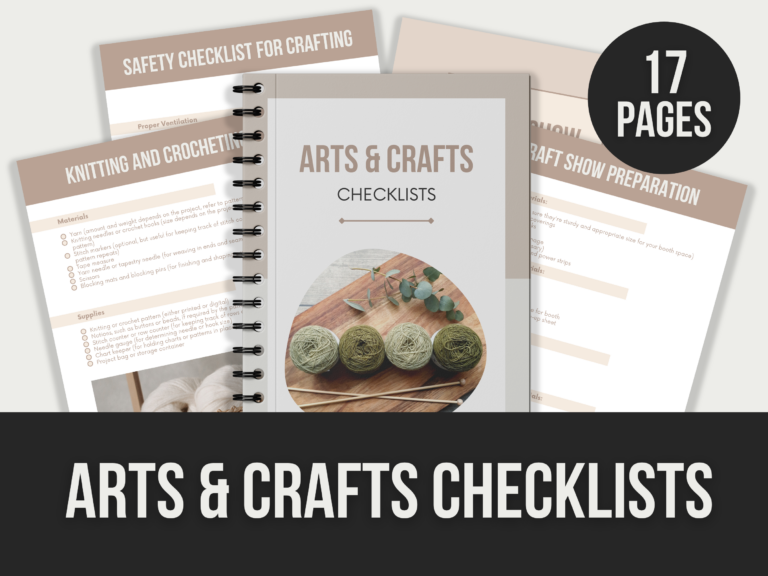 Arts & Crafts Checklists – 17-Page Editable Canva Templates with PLR Rights