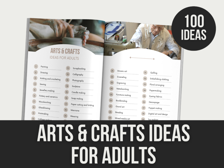 Arts & Crafts Ideas for Adults – 6-Page Editable Canva Templates with PLR Rights