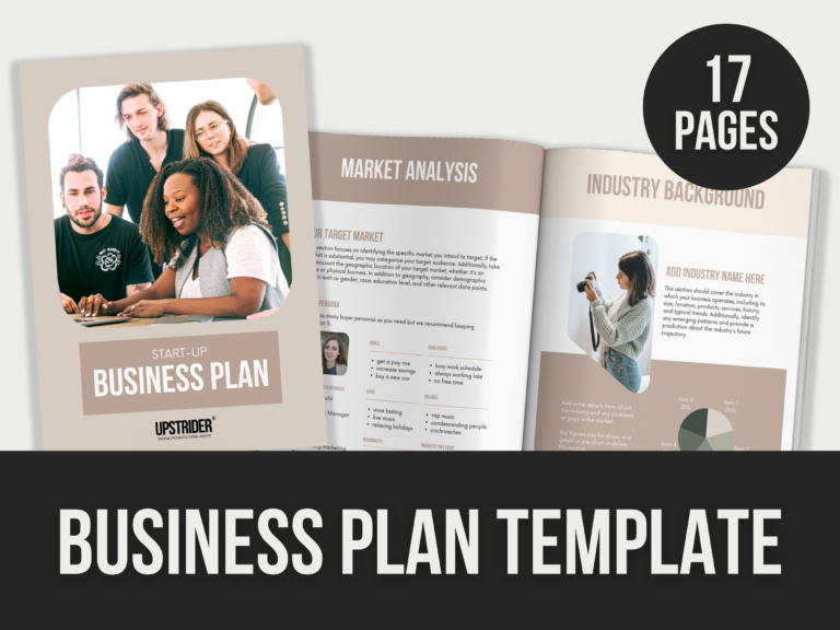 Business Plan Template – 17-Page Editable Canva Templates with PLR Rights