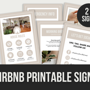Airbnb Printable Signs – 21 Editable Canva Templates with PLR Rights