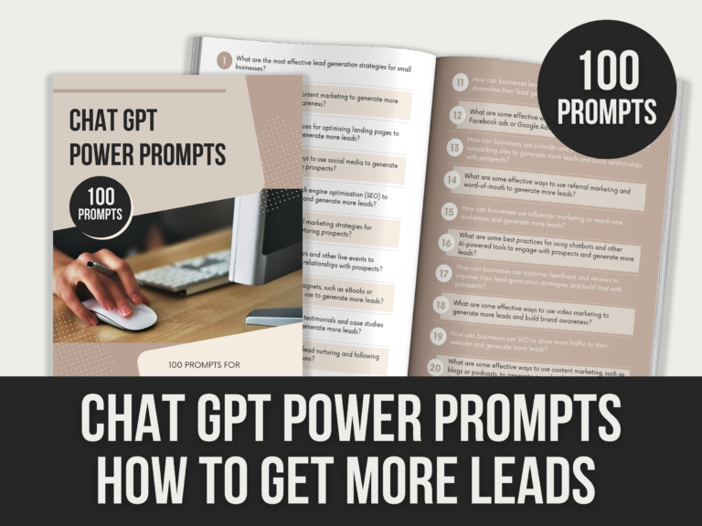 ChatGPT Power Prompts: How to Get More Leads – Editable Canva Templates with PLR Rights
