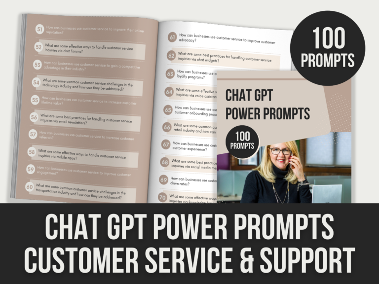 ChatGPT Power Prompts: Customer Service & Support – 11-Page Editable Canva Templates with PLR Rights