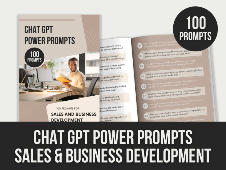 ChatGPT Power Prompts: Sales & Business – 11-Page Editable Canva Templates with PLR Rights