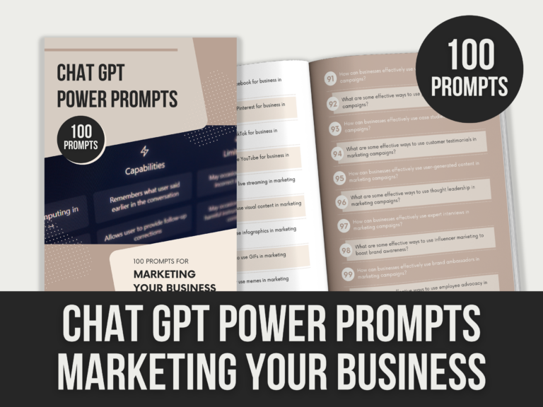 ChatGPT Power Prompts: Marketing Your Business – 11-Page Editable Canva Templates with PLR Rights