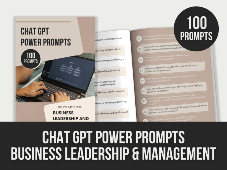 ChatGPT Power Prompts: Business Leadership – Editable Canva Templates with PLR Rights