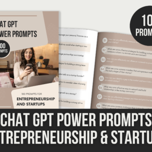 ChatGPT Power Prompts: Entrepreneurship & Startups – 11-Page Editable Canva Templates with PLR Rights