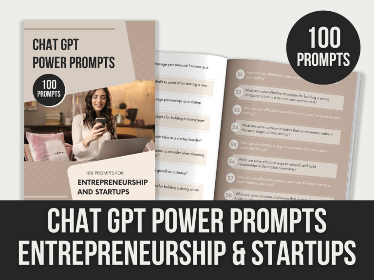 ChatGPT Power Prompts: Entrepreneurship & Startups – 11-Page Editable Canva Templates with PLR Rights