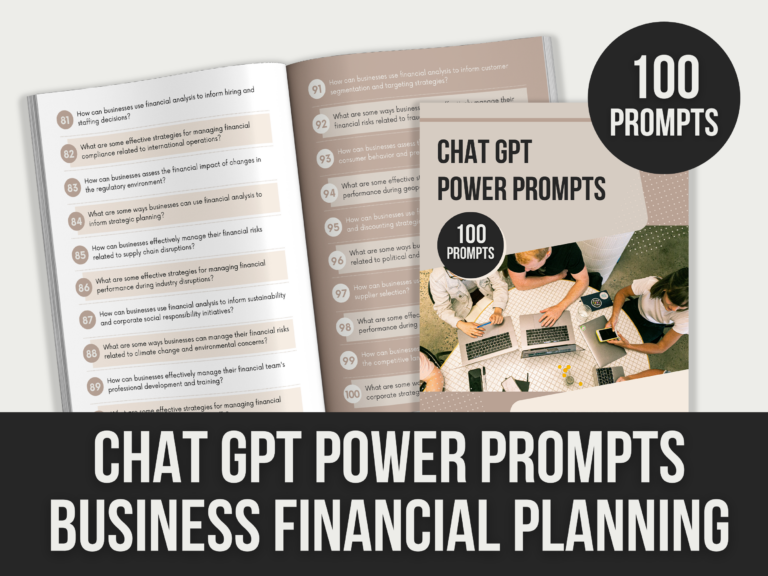 ChatGPT Power Prompts: Business Financial Planning – Editable Canva Templates with PLR Rights
