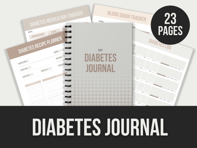 Diabetes Journal – 23-Page Editable Canva Templates with PLR Rights