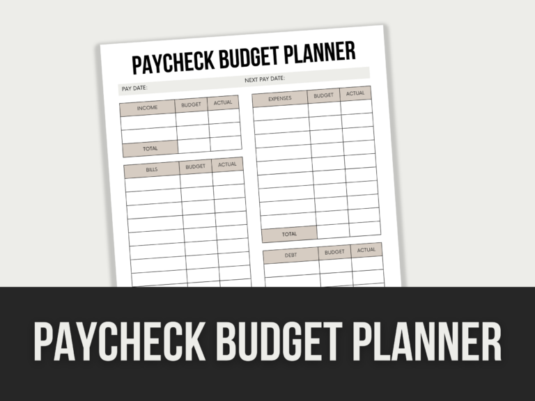 Paycheck Budget Planner – Editable Canva Templates with PLR Rights