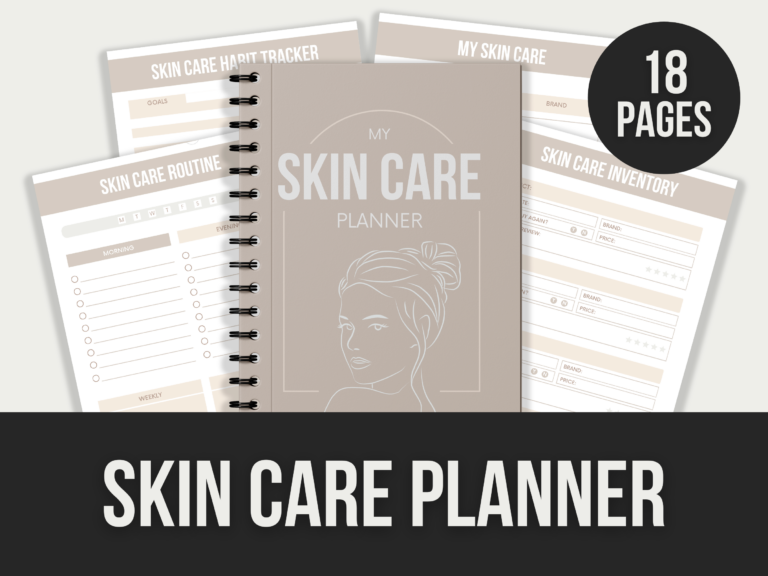 Skin Care Planner – Editable Canva Templates with PLR Rights