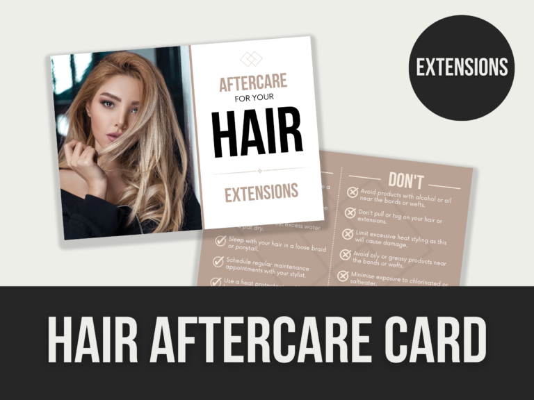 Hair Aftercare Card – Editable Canva Template with PLR Rights