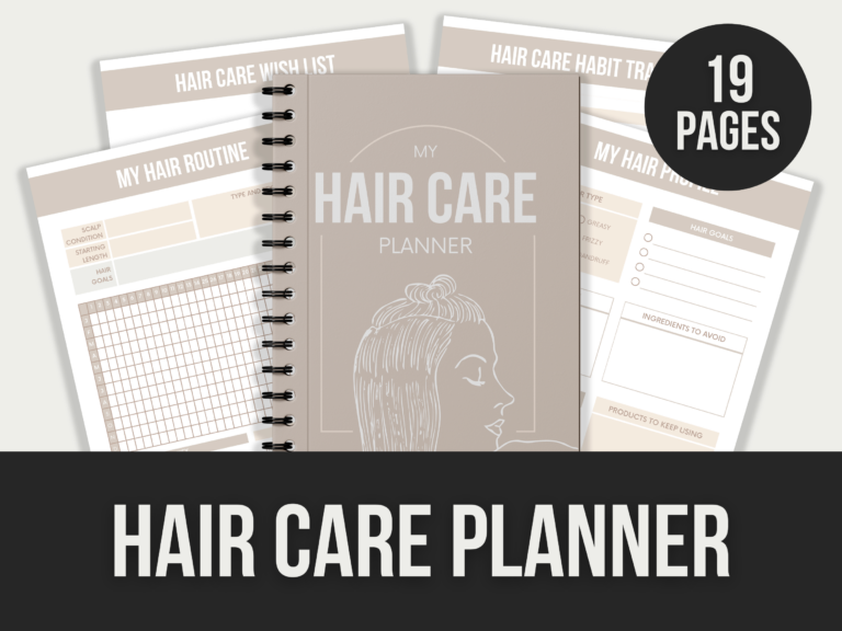 Hair Care Planner – Editable Canva Templates with PLR Rights