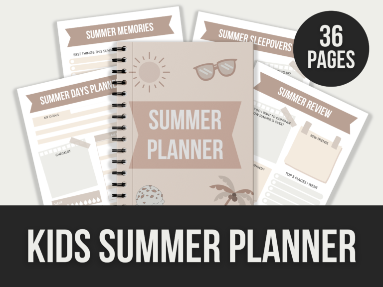 Kids Summer Planner – Editable Canva Templates with PLR Rights