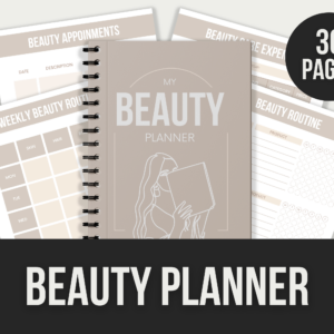 Beauty Planner – Editable Canva Templates with PLR Rights
