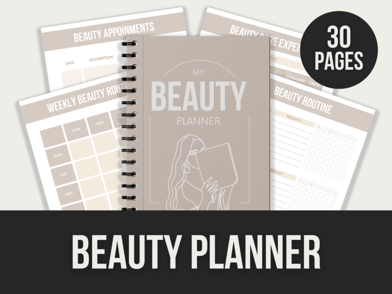 Beauty Planner – Editable Canva Templates with PLR Rights