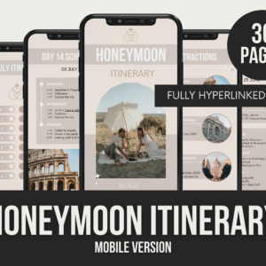 Honeymoon Itinerary Mobile – Editable Canva Templates with PLR Rights