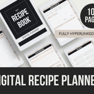 Digital Recipe Planner – 101-Page Editable Canva Templates with PLR Rights