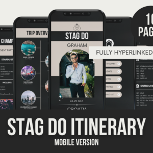 Stag Do Itinerary – Editable Canva Templates with PLR Rights