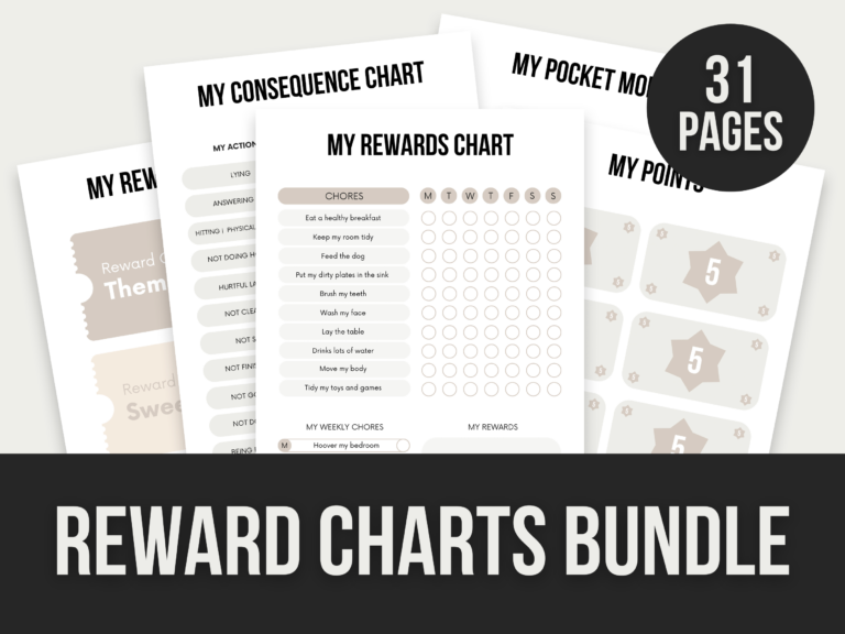 Reward Charts Bundle – 31-Page Editable Canva Template with PLR Rights