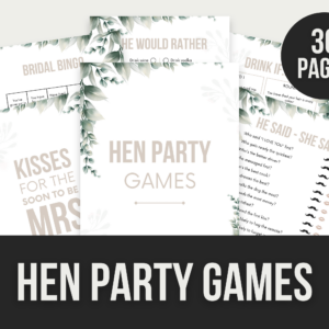 Hen Party Games – Editable Canva Templates with PLR Rights