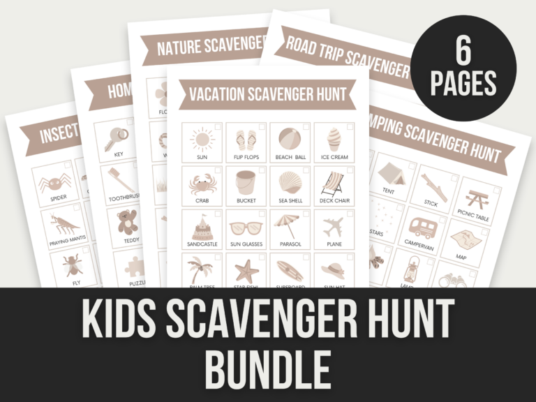 Kids Scavenger Hunt Bundle – Editable Canva Templates with PLR Rights
