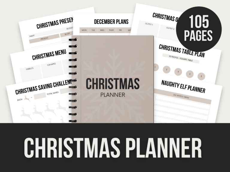 Christmas Planner – 105-Page Editable Canva Template with PLR Rights