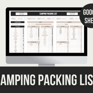 Camping Packing List – Editable Google Sheet Template with PLR Rights
