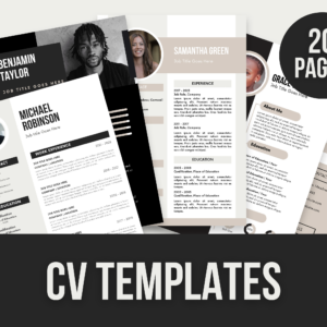 CV Templates – 20-Page Editable Canva Template with PLR Rights