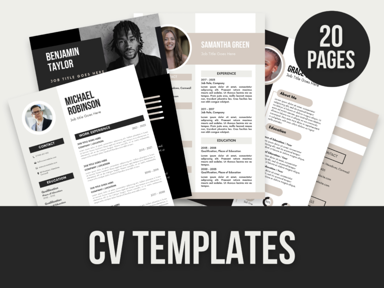 CV Templates – 20-Page Editable Canva Template with PLR Rights
