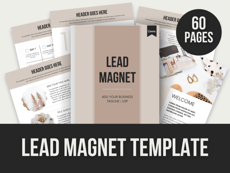 Lead Magnet Template – 60-Page Editable Canva Ebook Template with PLR Rights