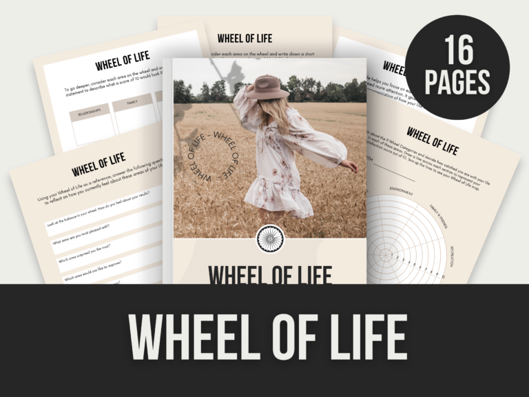 Wheel of Life Workbook – 16-Page Editable Canva Template with PLR Rights