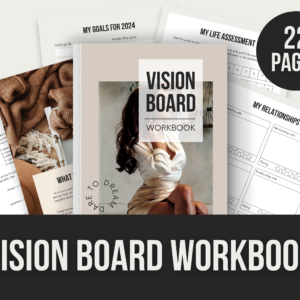 Vision Board Workbook – 22-Page Editable Canva Template with PLR Rights